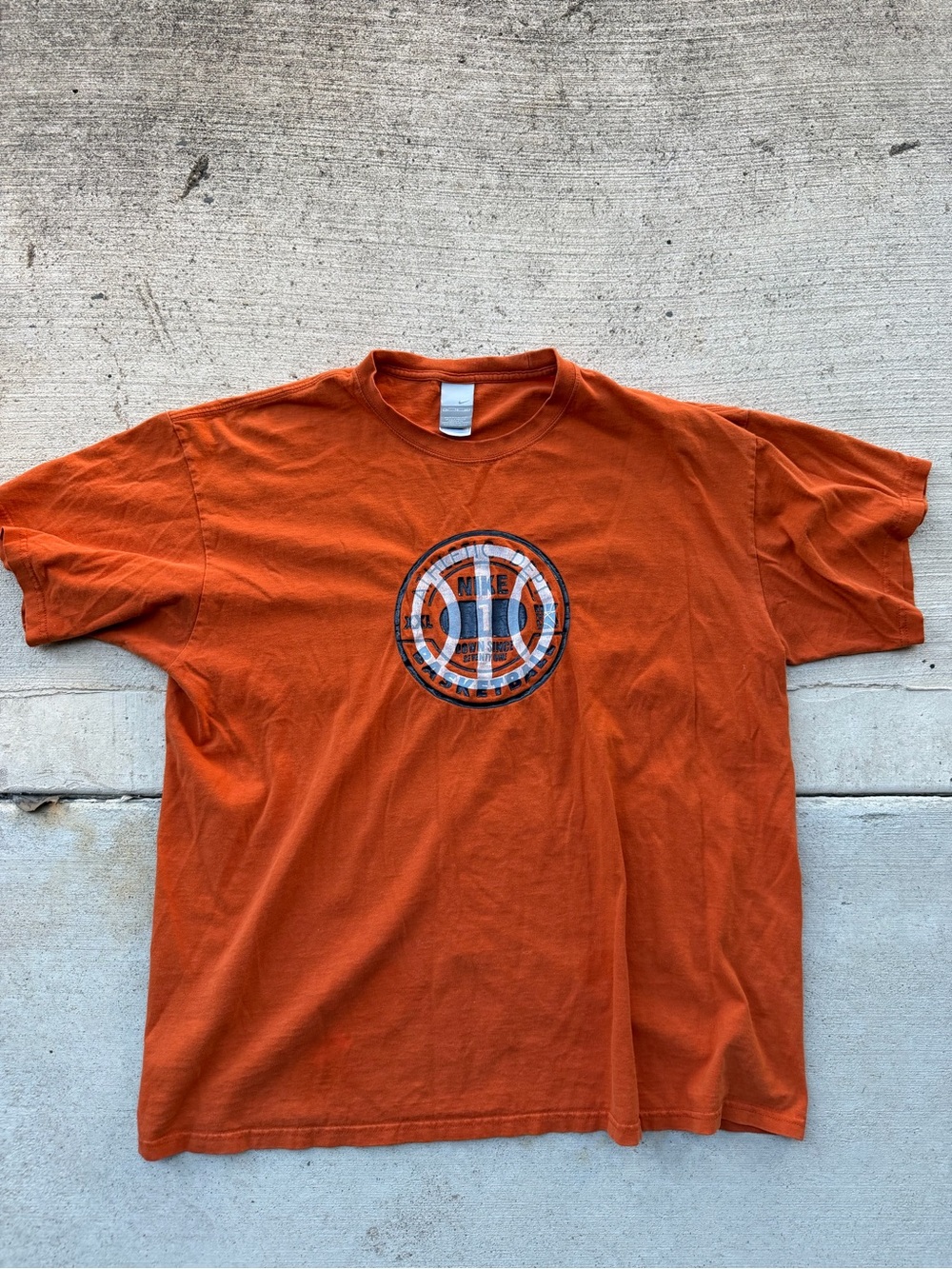 Nike Orange Short Sleeve Tee with Center Graphic